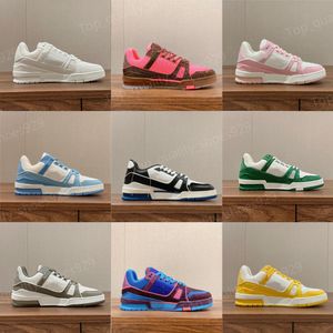 Denim Blue Trainer Mens sneakers Black casual shoes for men Running Outdoor trainers shoe high quality Platform Shoes Calfskin Leather Abloh Overlays green white