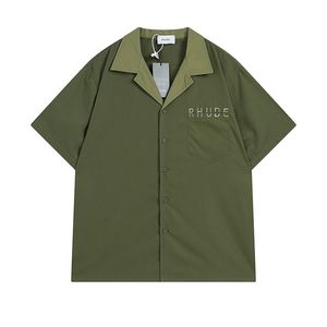 2024AAA Classic Rhude Shirt Summer Heavy Fabric Par Fashion Designer Brand Polos Shirts Tshirt Men Po For Mens New Style High Quality Polo Shirt US Size 898