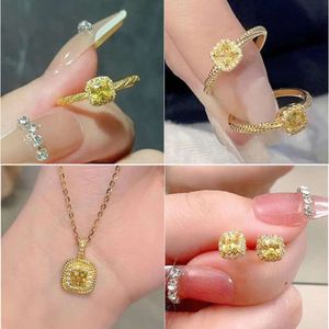 2023 New Yellow Diamond Small Sugar Silver Simple Vine Wrapping Ring with Adjustable Children's Lives