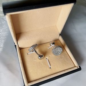 Exquisite High-End-Manschettenknöpfe für Herren voller Diamanten, runde Hochzeitsgeschenke, Messing, Kleidungszubehör für den Trauzeugen des Bräutigams