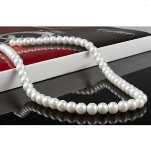Choker Fashion Cultured Oblate White Freshwater 7-8mm Halsband Pearl