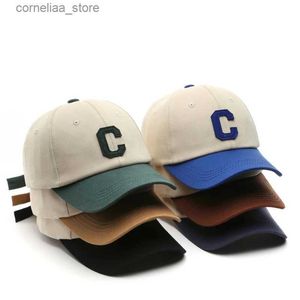 Бейсбольные кепки унисекс, хлопковая бейсболка для женщин и мужчин, повседневная шляпа Snapback, модная шляпа с нашивкой в виде буквы C, летние солнцезащитные козырьки CapsY240315