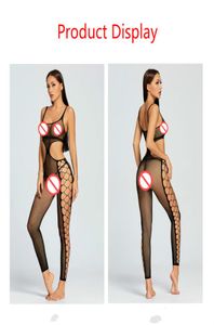 Sexy Fishnet Long Sleeves Bodysuit Bodywear Sleepwear See Through Nightie Nightwear Net Pantyhose women men lingeire lenceria unde3878971