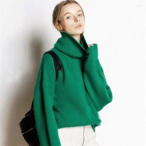 Kvinnors tröjor Turtleneck förtjockade Löst kashmirtröja Pullover Bottomskjorta All-Match kläder Casual Warm Autumn Spring Women