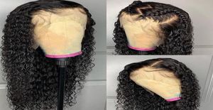 Deep Wave 13x4 البرازيلية البرازيلية الكاملة الباروكات الفضفاضة فضفاضة مجعد بوب قصيرة وشوكة طويلة الاصطناعية الدانتيل الطويلة مع baby1107579