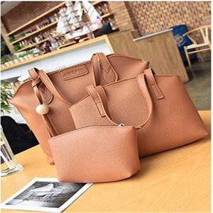 Drawstring Fashion Female Fringed Wooden Bead Three-piece Shoulder Bag Women's Large Capacity Messenger Woman HandBag