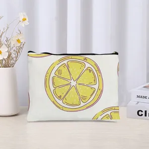 Cosmetic Bags Cute Fruit Series Make Up Bag Retro Strong Canvas Mini Travel Kit Storage Small Pencil Case Organizer