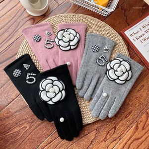 Mode Designer Winter Warme Handschuhe Frauen Klassische Marke Designer Kaschmir Handschuh Weibliche Dicke Fäustlinge Drving Handschuhe Guantes11996