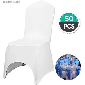 Chair Covers VEVOR 50 PCS White Chair Covers Polyester Spandex Chair Cover Stretch Slipcovers for Wedding Party Dining Banquet Chair L240316