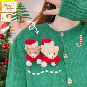 Brooches 1pcs Christmas Cartoon Plush Pin DIY Bag Clothes Lapel Pins Party Badge Jewelry Decoration Office Gifts