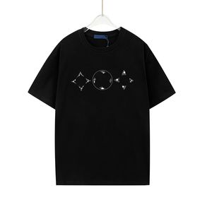 メンズTシャツブランドデザイナーラウンドネックブラックショートスリーブコットン通気文字印刷夏のレジャーラグジュアリーカップルTシャツレディース衣料CXG2403231-12