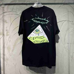 Herrt-shirts designer 2024 sommar ny lyxmode pyramid ögon bokstäver runda nacke mäns och kvinnors korta ärm t-shirt bmjz