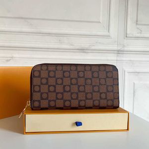 미러 품질 디자이너 지갑 럭셔리 남성 여성 Damier Graphite Purses 꽃 편지 신용 카드 홀더 패션 머니 클러치 가방 원본 상자 240315