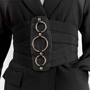 Belts Designer Belts For Women High Quality Luxury Brand Plus Size Elastic Black Corset Belt Female Waist Stretch Cummerbunds BigY240315