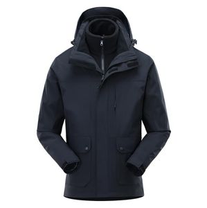 Winter outdoor three in one assault jacket for men and women, detachable two-piece windproof, waterproof, plush and warm jacket
