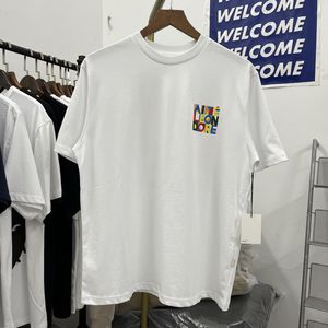 Blå vit tee män kvinnor t-shirts kort ärm färgfulla tryck tshirts