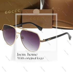 Luxo Gucchi Óculos de Sol Homem Designer Óculos de Sol Mulher Moda Rodada Guccu Óculos de Sol Óculos de Sol Óculos de Sol Armação de Metal Lentes de Vidro Escuro G Óculos de Sol para Mulher 533