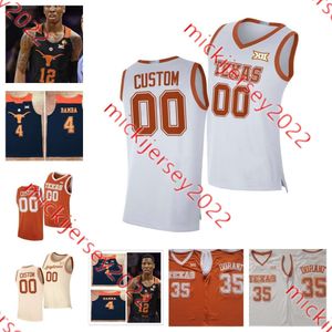 Max Abmas Texas Basketball Jersey Custom Stitched 0 Timmy Allen 1 Dylan Disu 4 Tyrese Hunter Marcus Carr Jerseys