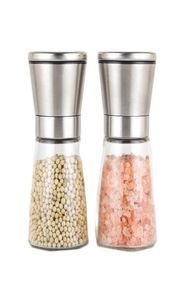 Rostfritt stål manuell saltpeppar kvarn kvarn kryddor flaskkvarn glas kök accessaries verktyg premium salt kvarn2831991