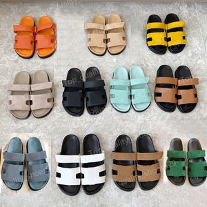 Flat Slide Designer Sandles Chypre Sandaler Mens Slipper Womens Sandales Luxury Slide Real Leather Denim Slides Man Casual Designer Sliders Summer Beach Sandal Box