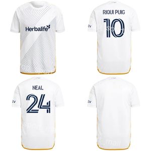 24 25 Homem Futebol Los Angeles LA Galaxy Jerseys 9 JOVELJIC 20 CERRILLO 8 DELGADO 2 YAMANE 10 PUIG 7 FAGUNDEZ 4 YOSHIDA 5 BRUGMAN 24 NEAL Camisa de Futebol Kits Equipe Branca