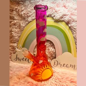 Bong in vetro Narghilè Shisha Beaker base Dab Rigs Downstem Perc Bong ad acqua Pipa in vetro per fumatori con ciotola da 14 mm