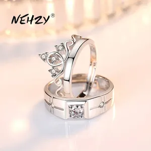 Cluster Ringe NEHZY 925 Silber Nadel Schmuck Mode Paar Ring Verlobung Hochzeit Jahrestag Geschenk Frau Mann Krone Kristall Zirkon