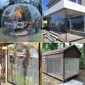 Nets Thicken Transparent Waterproof Tarpaulin Garden Rainproof Clear Poly Tarp Plant Cover Insulation Shed Cloth with Grommets