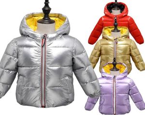 Casaco 2021 crianças inverno espaço jaqueta menina prata ouro meninos casual com capuz roupas de bebê outwear crianças à prova dwaterproof água9266301