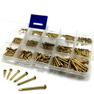 Messing-Nagel-Set, 15 Größen: 1,2 mm, 1,5 mm, 2 mm, 3 mm, Messing-Nägel-Set, DIY-Hardware-Zubehör, Nägel N004 240307