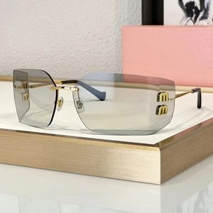 Hot Top Womens Designer Miumius Runway Sunglasses T-table Glasses High Quality Frameless Square Beach Vacation Smu54y Smu11ws Smu09ws 0I0J