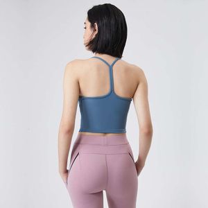 Lu Align Lemon BH Yoga Weste Sexy Damen dünne Träger Y Rücken Nude Fiess Dessous mit Brustpolstern High Support Gym Sport Tops Kostenloser Versand