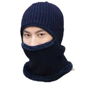 Three Warm Headgear Hole Mask Black Fashion Single Ed Hat Men's Sports Head Protection Exposed Mouth and Eyes F33M 39AXR