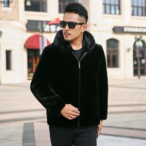 Ny höst- och vinterinternet Famous Mens Mink Fur Jacket med integrerad hela imitation för män