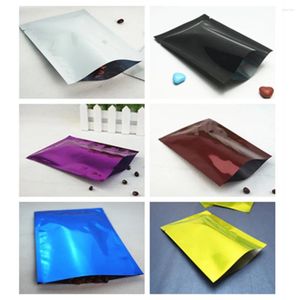 Förvaringspåsar 10x15cm 200 st färger aluminiumfolie - värmebeständig matkvalitet aluminiserade platta pouhes i svart/röd/grön/pelpel/blå/vit förpackning