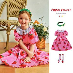 Girl's Dresses Korean kids holiday princess dress for 2024 new summer kids skirts with frills 240315