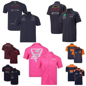 Camisa de piloto de manga curta uniforme da equipe F1 2024 terno de corrida esportiva masculina de lazer