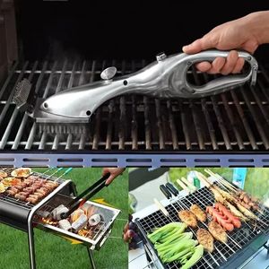 Barbecue Grill Outdoor Steam Cleaning Oil Brushes BBQ Cleaner Suitable For Charcoal Scraper Gas Accessories Cooking Kitchen Tool 240308