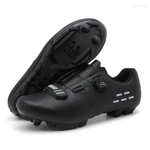 Sapatos de ciclismo unissex auto-travamento masculino tênis planos off-road mountain bike corrida dirt road bike