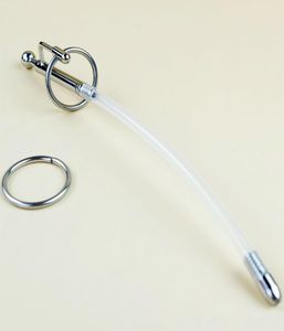 Male Hose Urethral Sound Stainless Steel Silicone Rod Cock Ring Penis Insert Urethral Stimulation Sex Toy For Men1580602