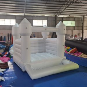 4,5x4,5 m (15x15 pés) Com soprador atacado Mini toldder branco inflável bounce house Kids jumper comercial castelo saltitante de casamento com piscina de bolinhas para eventos de festa