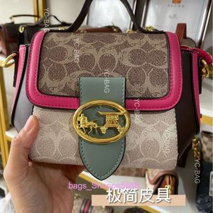 Factory Wholesale Old Flower Handbag 2024 Early Spring New Contrast Saddle Bag Horse Pulling Car Fashion One Shoulder Crossbody