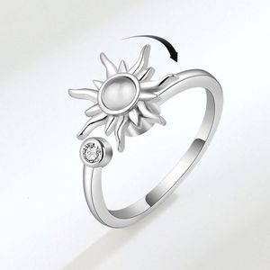 New Year's Lucky with Rotating Sunflower That Can Rotate Ring for Women to Relieve and Stress