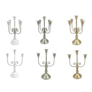 3/5 Arms Candelabra Candle Holder Retro Candlestick Holders Wedding Party Decor Vintage Dining Table Decor 240314