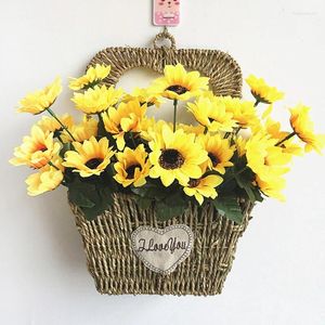 Decorative Flowers Artificial Silk Flower Sunflower Bouquet Daisy Home Garden Wedding Table Simulation Accessorie Plant