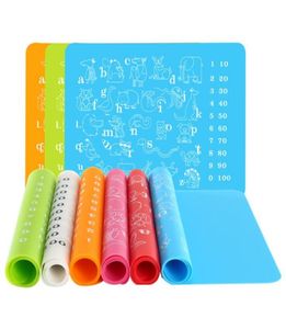 Tapetes de silicone para crianças, tapete educacional para escrita à mão, colorido, alfabeto, animais, tamanho 3040 cm, tapete de mesa multiuso yp9704646949