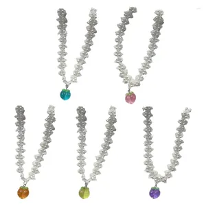 Pendant Necklaces Imitation Pearls Neckchain Peach Necklace Versatile Double Layer Clavicle Chains For Women's Fashion