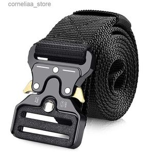 Belts Genuine Tactical Belt Quick Release Outdoor Military Belt Soft Real Nylon Sports Accessories Men And Women Black BeltY240315