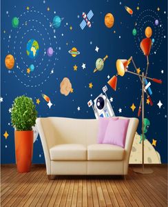 3d po papel de parede na parede mural personalizado mão desenhada dos desenhos animados cósmica estrelada nave espacial decoração para casa sala de estar papel de parede para paredes 1323887