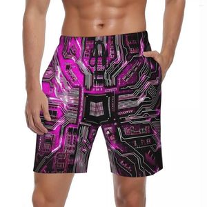 Men's Shorts Summer Board 3D Printed Electronic Sports Fitness Cool Short Pants Classic Fast Dry Swim Trunks Large Size